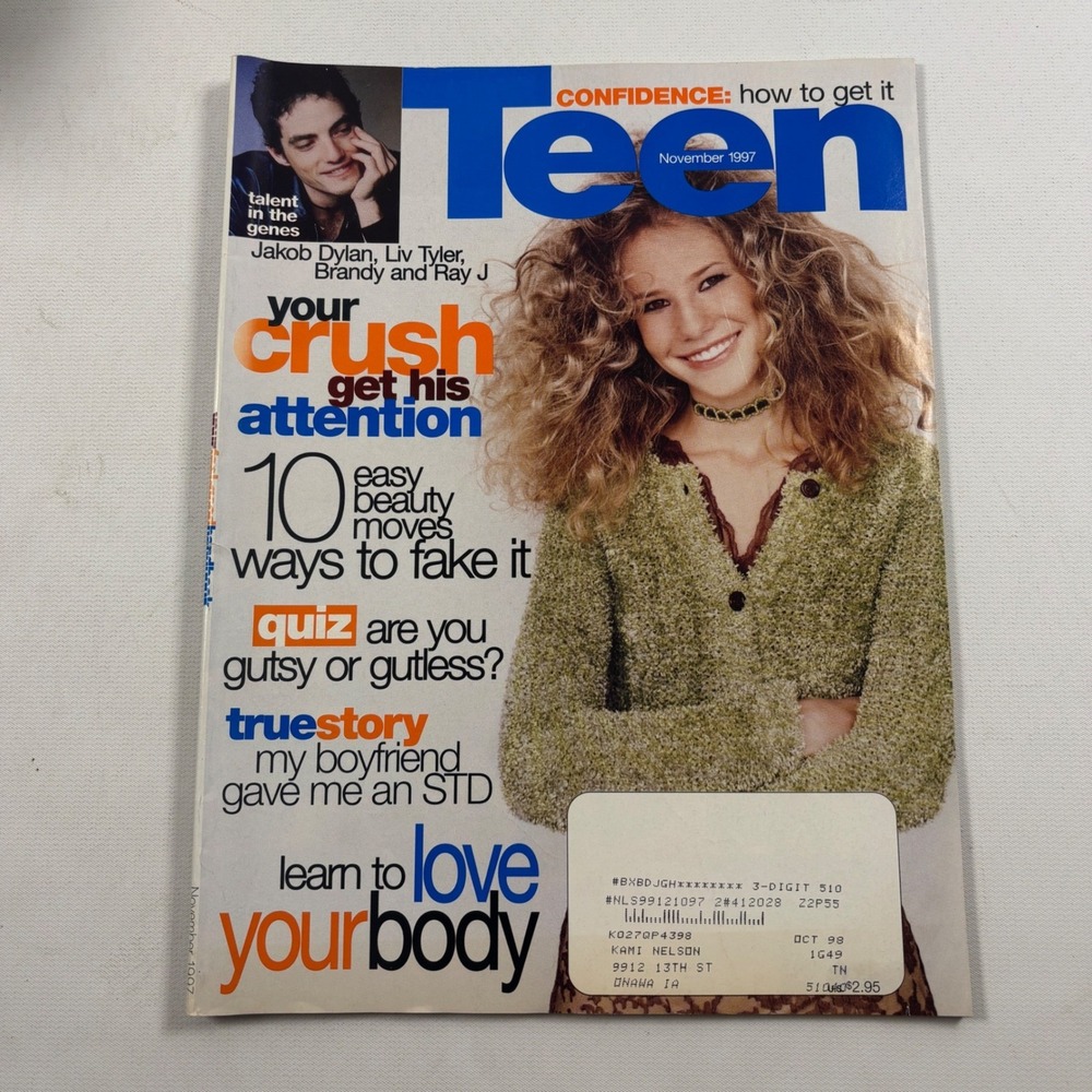 Teen Magazine November 1997 Jakob Dylan Brandy Ray J Liv Tyler Vintage Fashion
